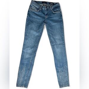 Guess Women's Denim Marilyn Skinny Low Jeans with Rhinestone Details